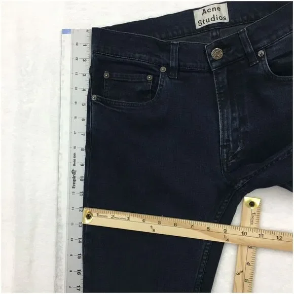 Acne Studios Ace Stay Blue/Black Denim Jeans Men's Size‎ 30x28 Dark Wash